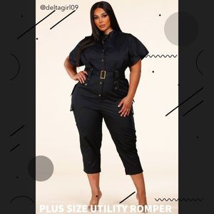 PLUS SIZE UTILITY ROMPER!